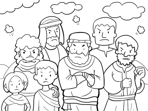 Israelites Grumbled Against Moses Coloring Page